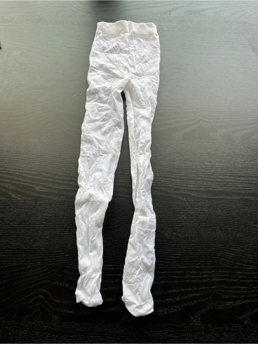 White Soft Knit Stretch Footed Tights Stockings Layering Basic Solid Color